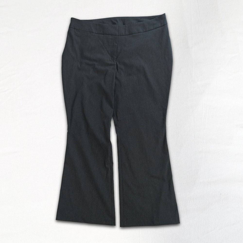 Lane Bryant Pull-On Flare Work Pants Charcoal Gray Women Size 18 Average Stretch